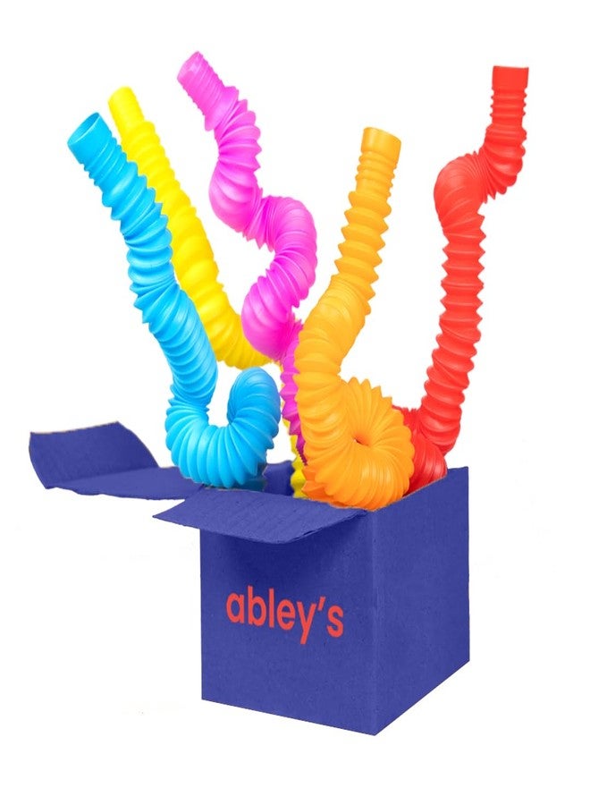 ألعاب أبيليز بوب تيوبز الحسية، أنابيب متعددة الألوان تصدر صوت طقطقة، لتنمية مهارات العلوم والتكنولوجيا والهندسة والرياضيات والمهارات الحركية | مجموعة من 5 قطع | صغير (14 سم) - Image 1